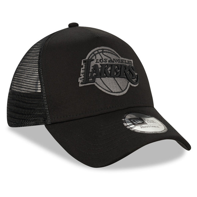 New Era LA Lakers Tonal Black A-Frame Trucker Cap - Cap On