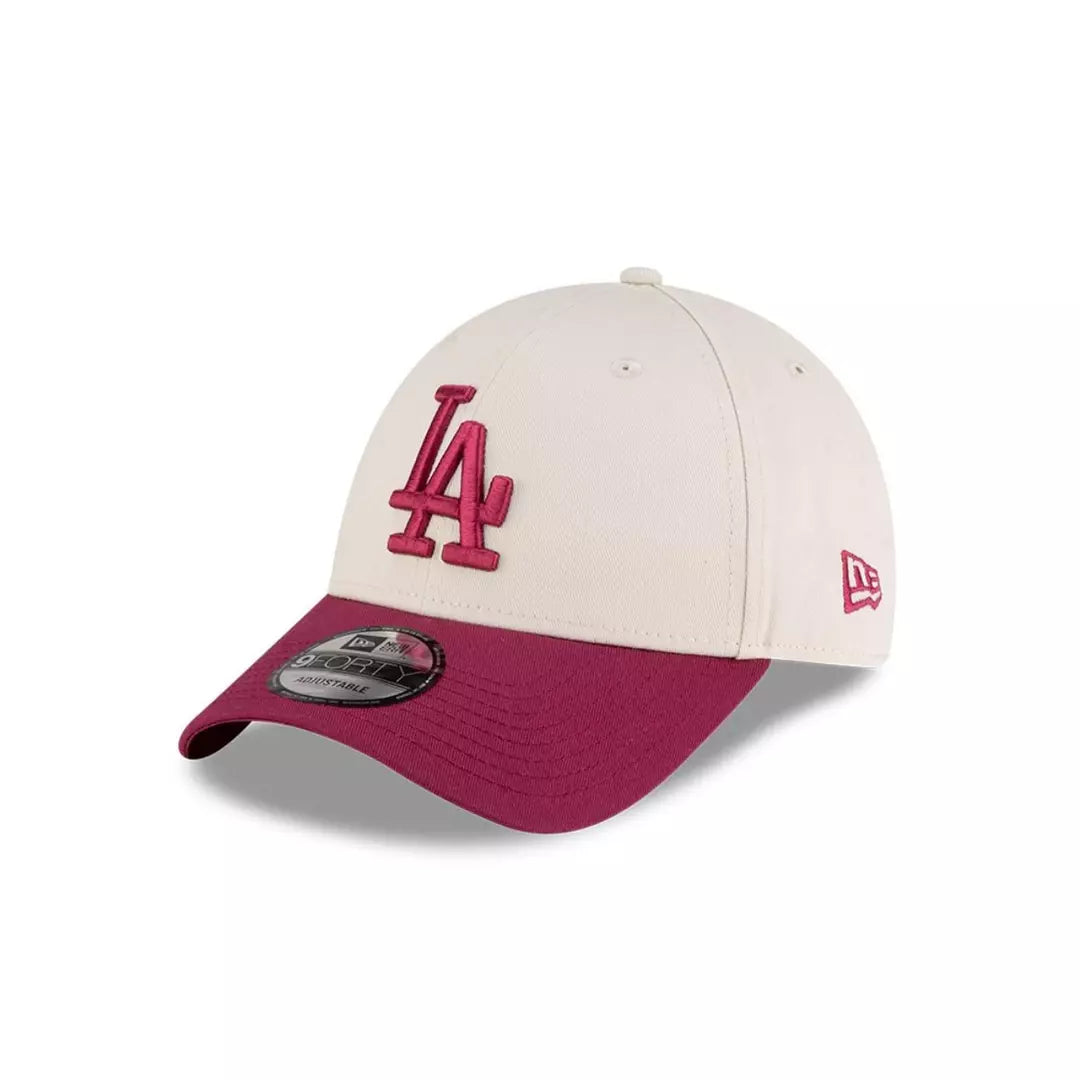New Era Los Angeles Dodgers MLB Side Script 9FORTY Cap Ivory Red