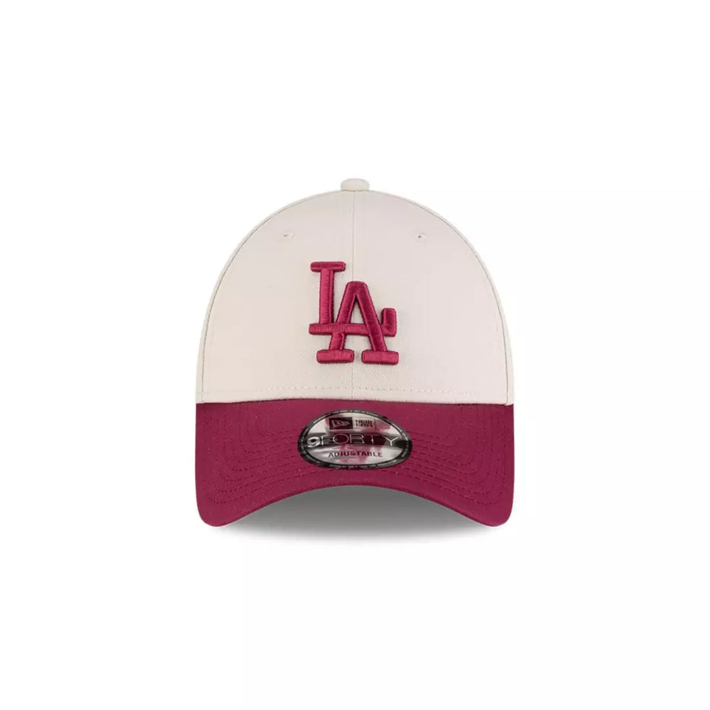 New Era Los Angeles Dodgers MLB Side Script 9FORTY Cap Ivory Red