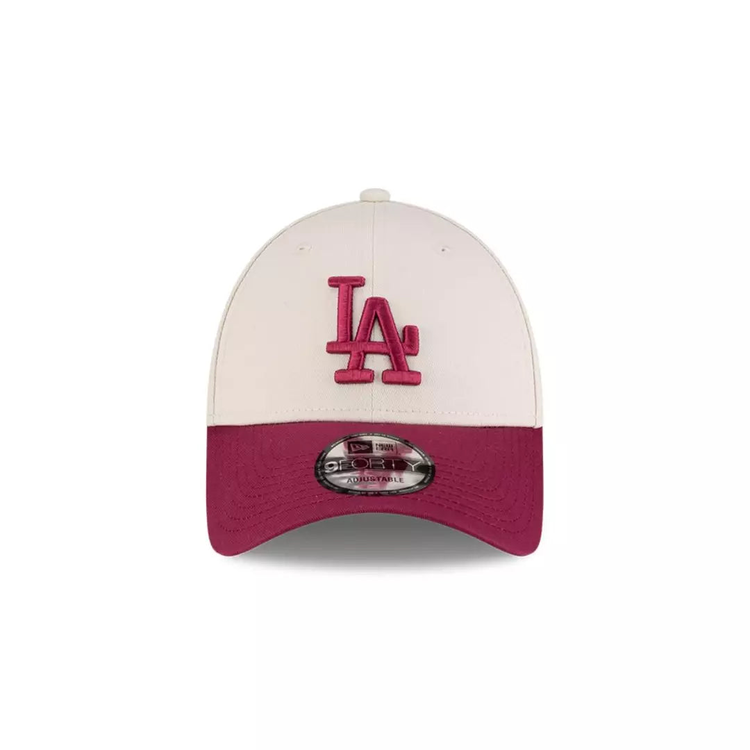 New Era Los Angeles Dodgers MLB Side Script 9FORTY Cap Ivory Red
