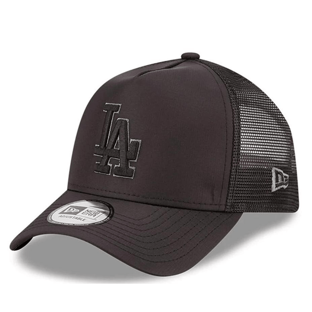 New Era LA Dodgers Tonal Black A-Frame Trucker Cap