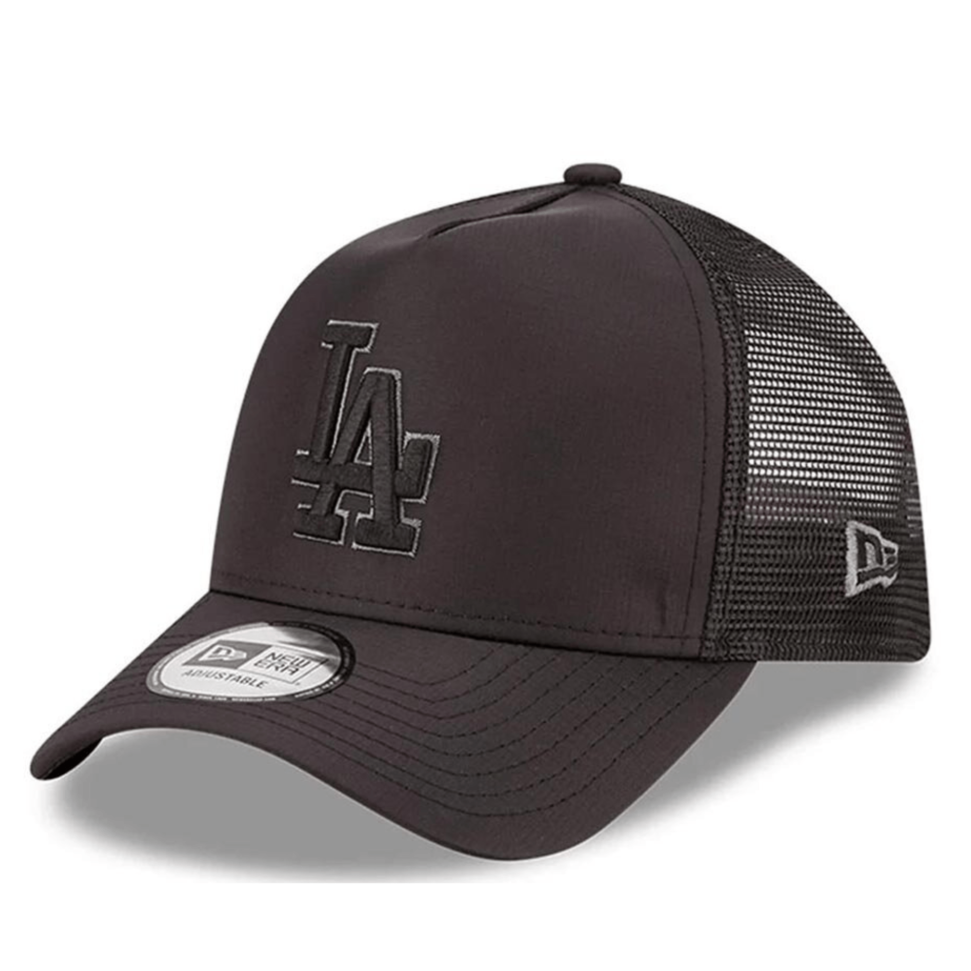 New Era LA Dodgers Tonal Black A-Frame Trucker Cap