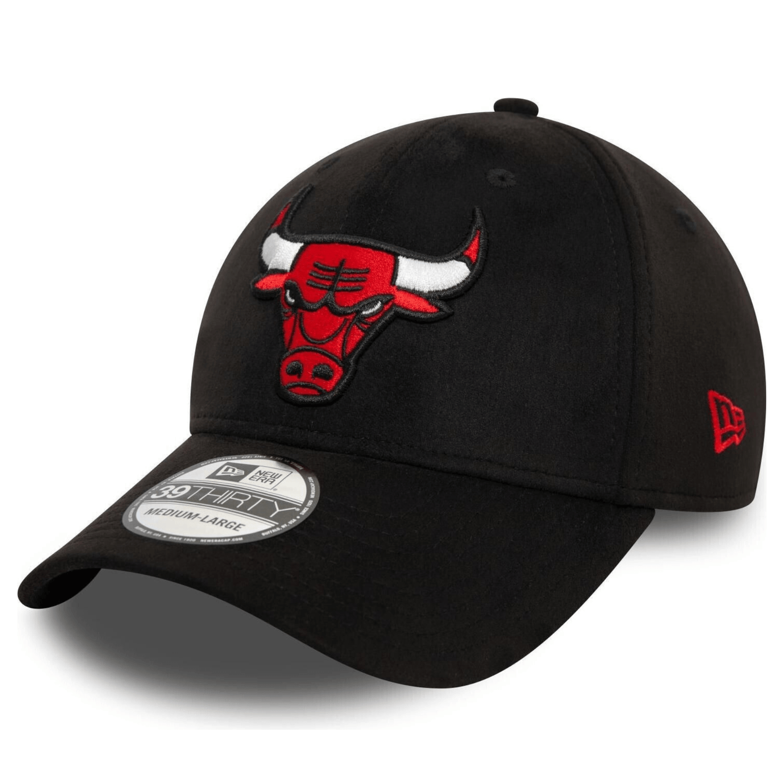 New Era Chicago Bulls Faux Suede Black 39THIRTY Stretch Fit Cap‏ - Cap On