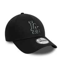 New Era LA Dodgers MLB Team Outline Black 9FORTY Adjustable Cap