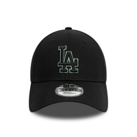 New Era LA Dodgers MLB Team Outline Black 9FORTY Adjustable Cap