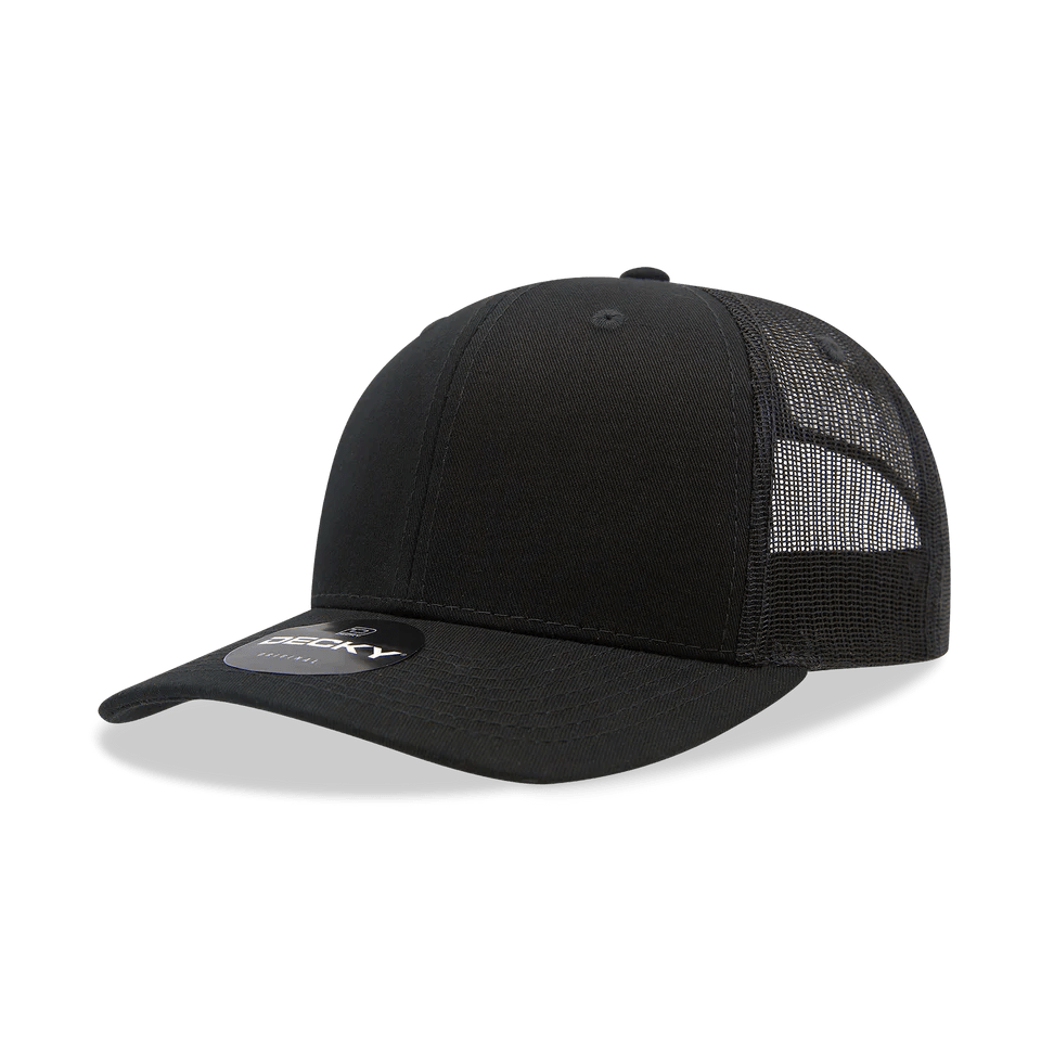 Decky 6021 - Classic Trucker Hat, 6 Panel Mid Profile Trucker Cap - Cap On