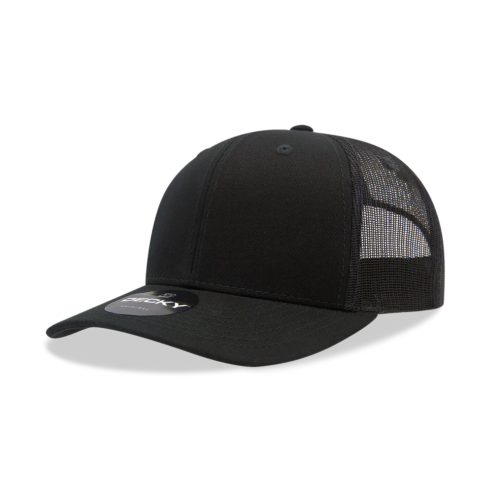 Decky 6021 - Classic Trucker Hat, 6 Panel Mid Profile Trucker Cap - Cap On