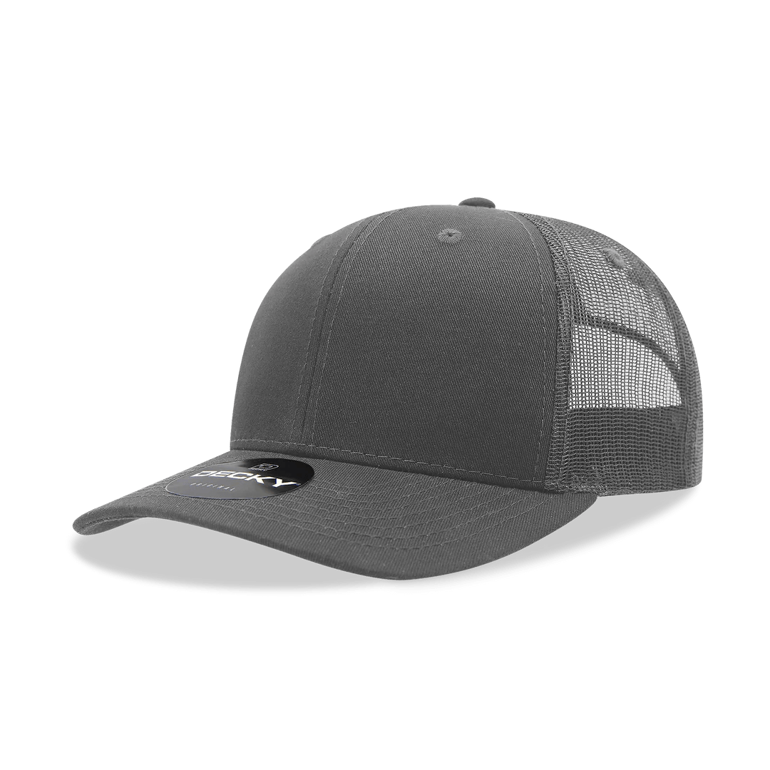 Decky 6021 - Classic Trucker Hat, 6 Panel Mid Profile Trucker Cap - Cap On