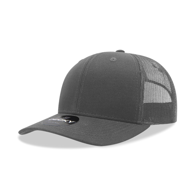 Decky 6021 - Classic Trucker Hat, 6 Panel Mid Profile Trucker Cap - Cap On