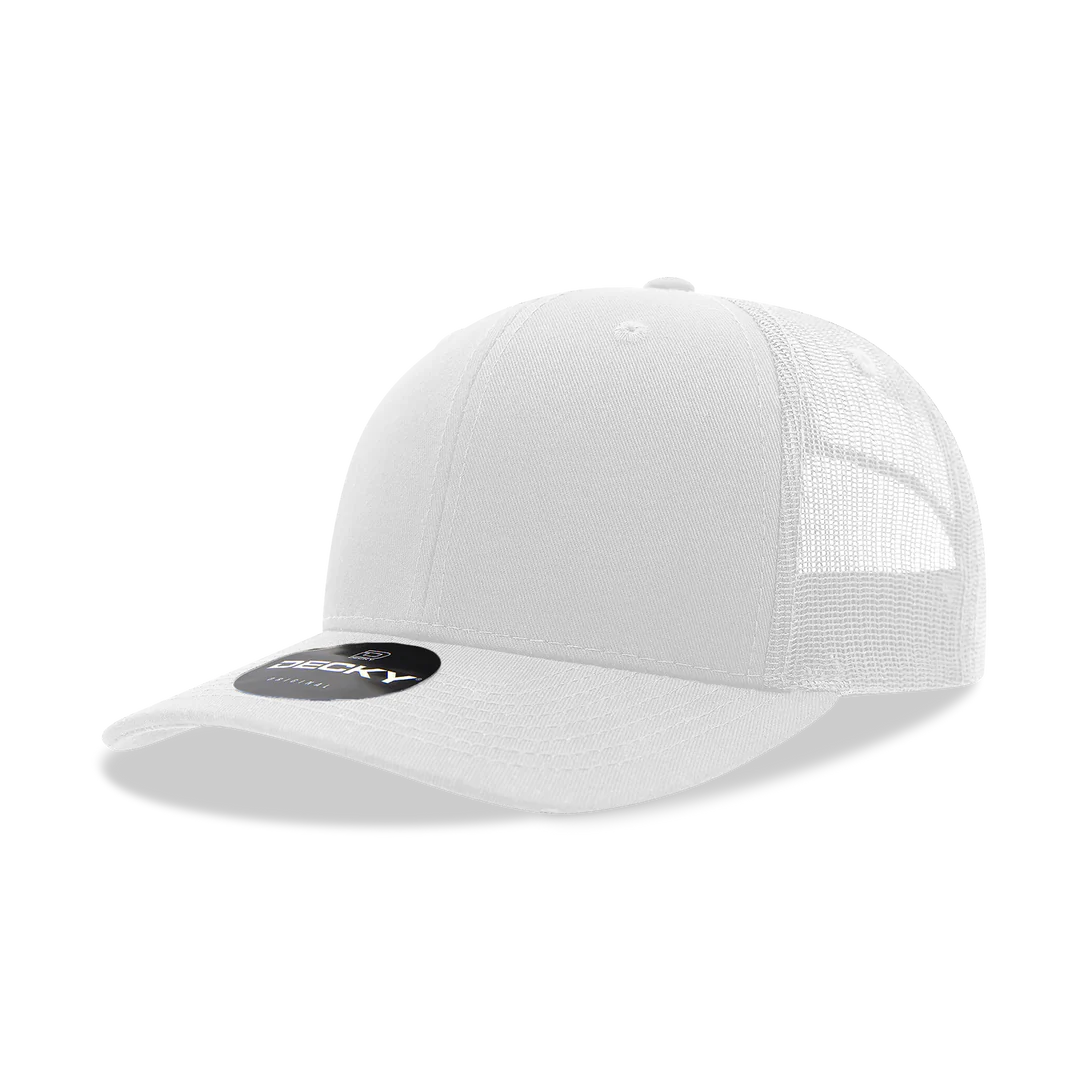 Decky 6021 - Classic Trucker Hat, 6 Panel Mid Profile Trucker Cap - Cap On