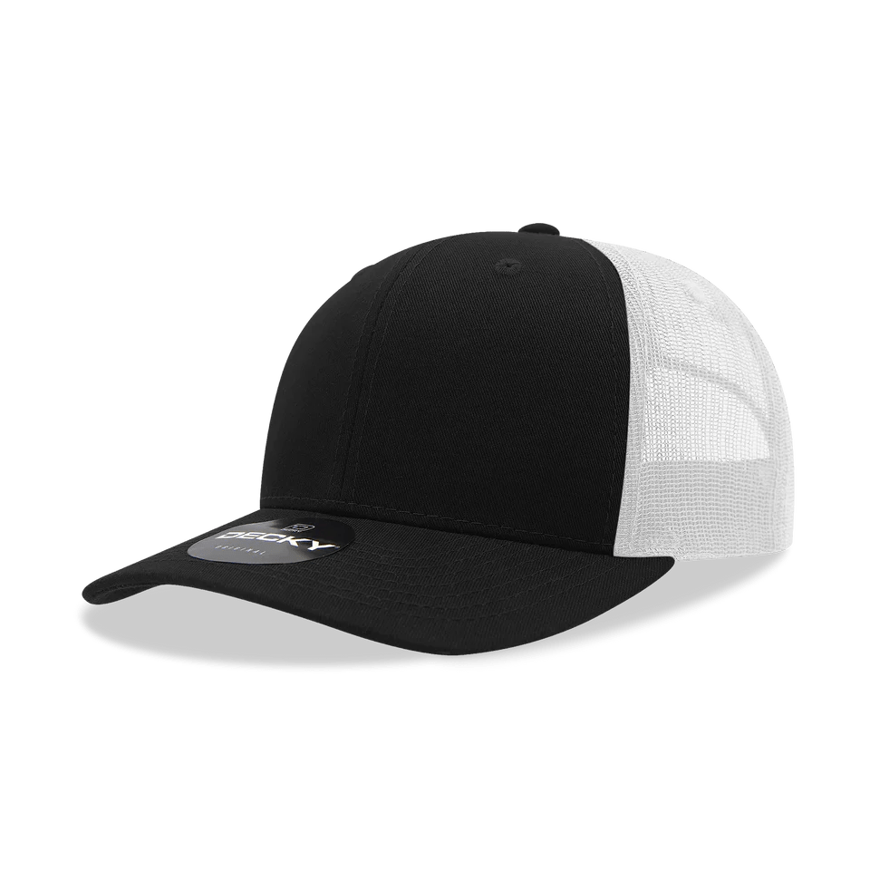 Decky 6021 - Classic Trucker Hat, 6 Panel Mid Profile Trucker Cap - Cap On