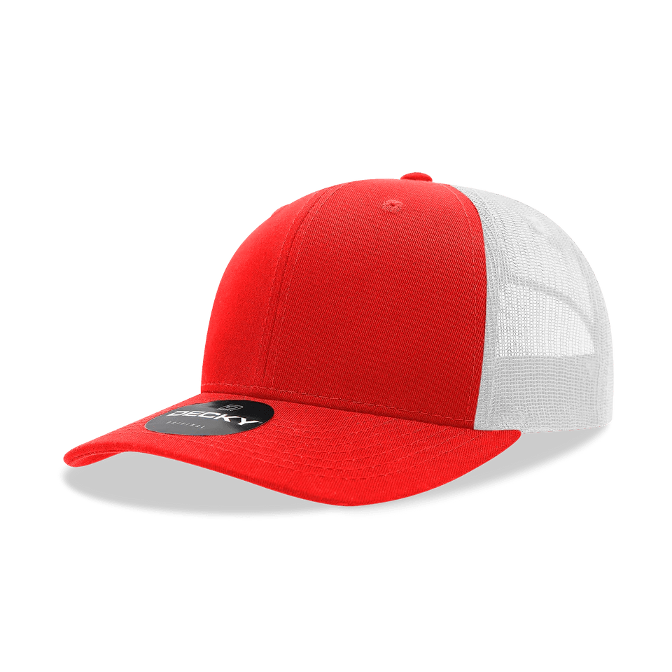 Decky 6021 - Classic Trucker Hat, 6 Panel Mid Profile Trucker Cap - Cap On