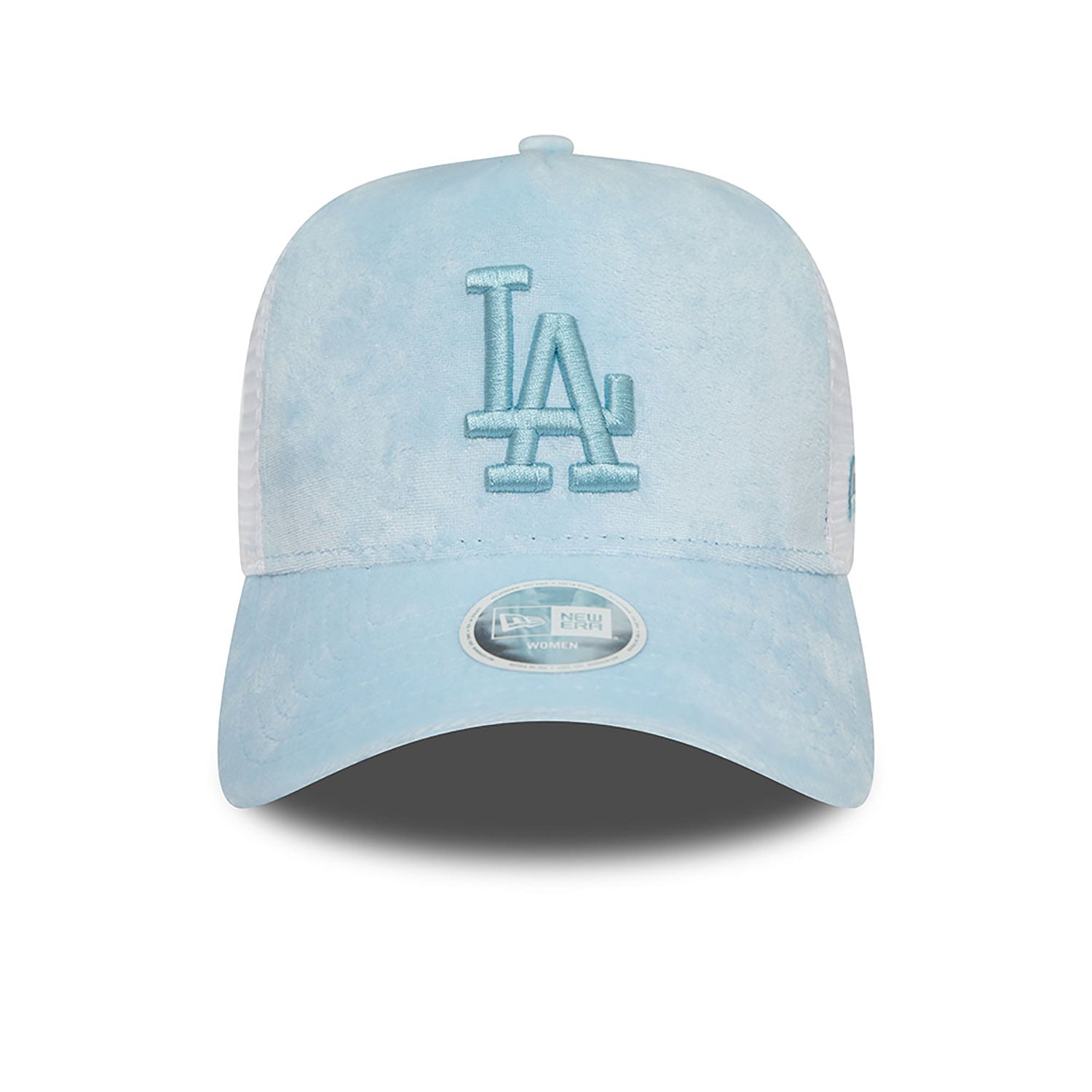 New Era LA Dodgers Women's Velour Blue A-Frame Trucker Cap