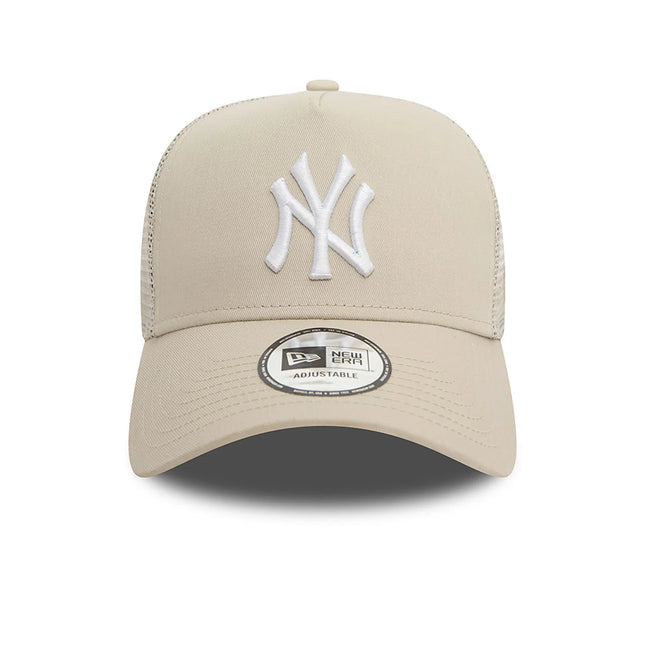 New Era New York Yankees League Essential Light Beige A-Frame Trucker Cap