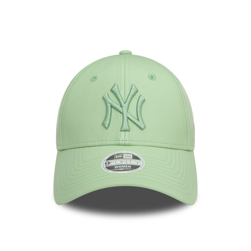 New Era New York Yankees Womens Pu Leather Green 9FORTY Adjustable Cap - Cap On