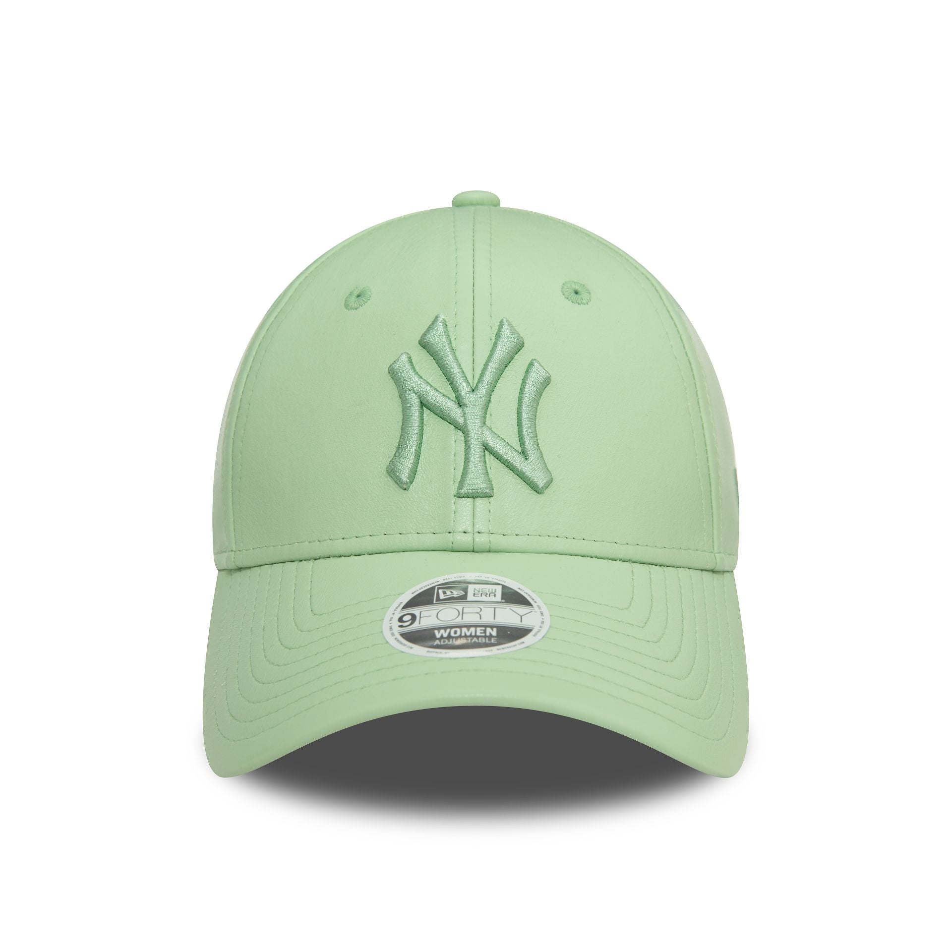 New Era New York Yankees Womens Pu Leather Green 9FORTY Adjustable Cap - Cap On
