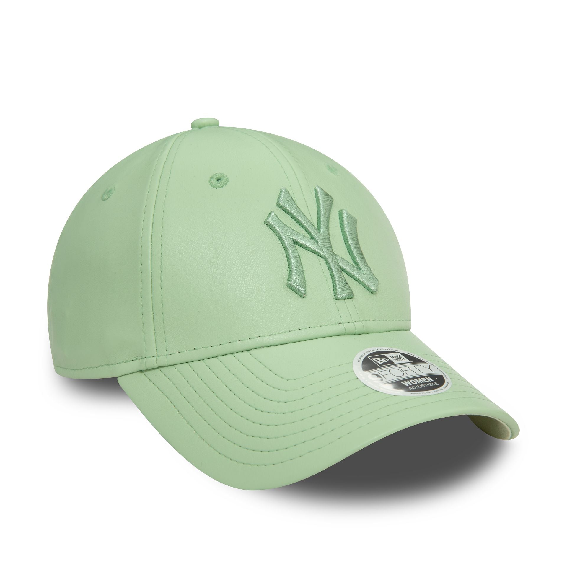 New Era New York Yankees Womens Pu Leather Green 9FORTY Adjustable Cap - Cap On