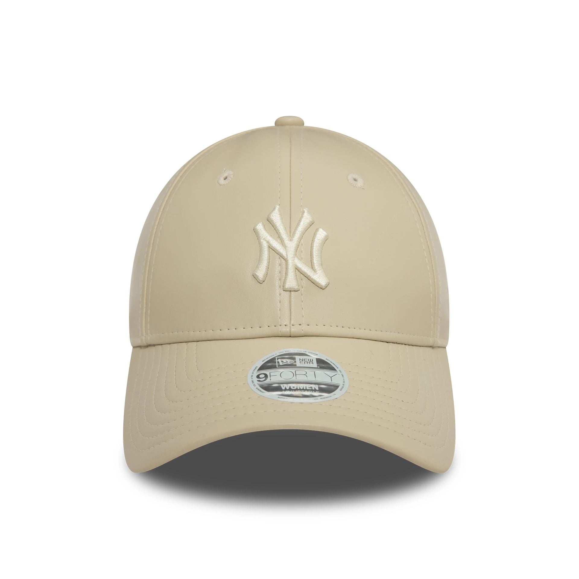 New Era New York Yankees Womens Midi PU Light Beige 9FORTY Adjustable Cap