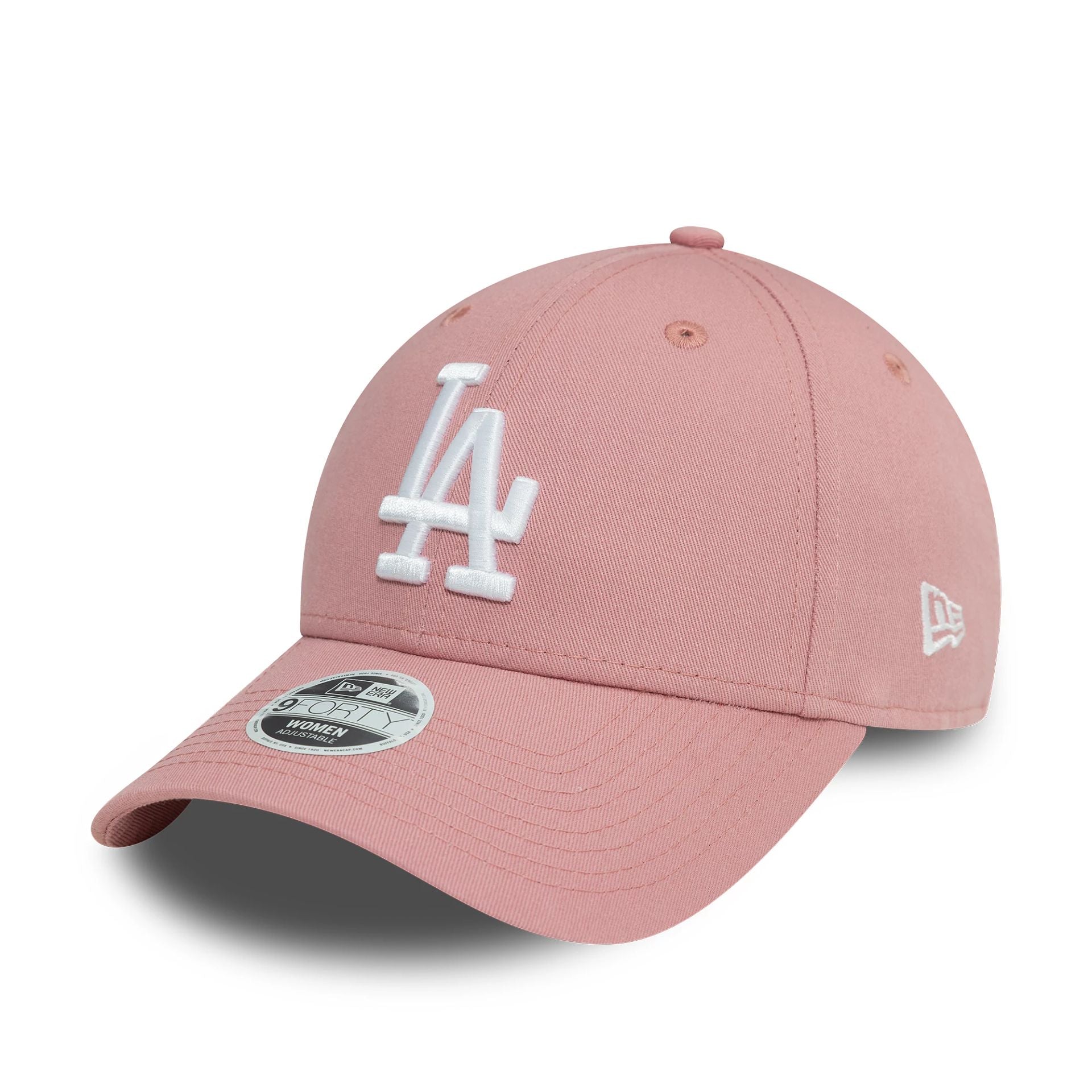 New Era LA Dodgers Womens League Essential Dark Pink 9FORTY Adjustable Cap - Cap On