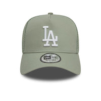 New Era LA Dodgers League Essential Pastel Green 9FORTY A-Frame Trucker Adjustable Cap - Cap On