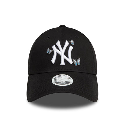 New Era New York Yankees Womens Icon Black 9FORTY Adjustable Cap - Cap On