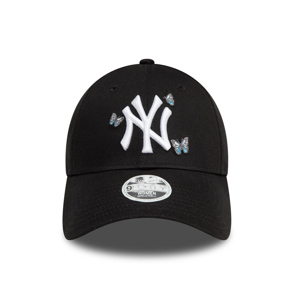 New Era New York Yankees Womens Icon Black 9FORTY Adjustable Cap - Cap On