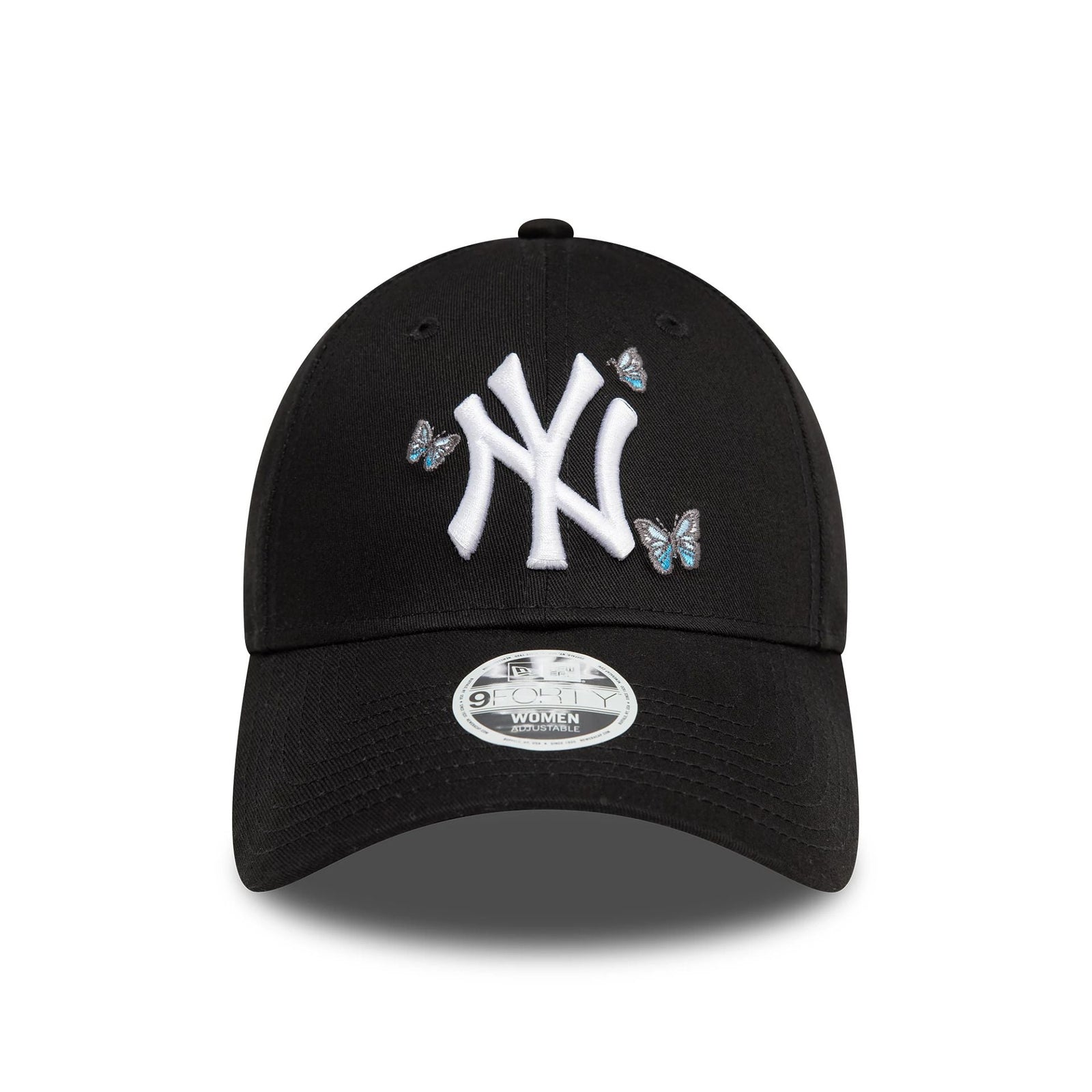 New Era New York Yankees Womens Icon Black 9FORTY Adjustable Cap - Cap On