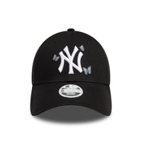 New Era New York Yankees Womens Icon Black 9FORTY Adjustable Cap - Cap On