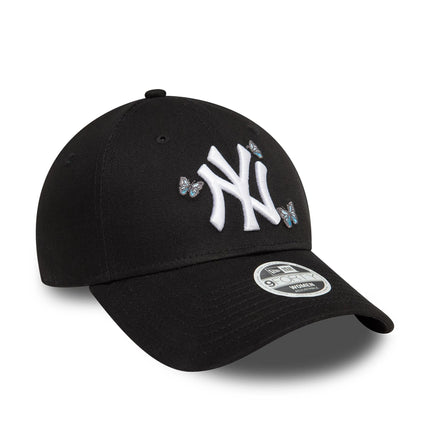 New Era New York Yankees Womens Icon Black 9FORTY Adjustable Cap - Cap On