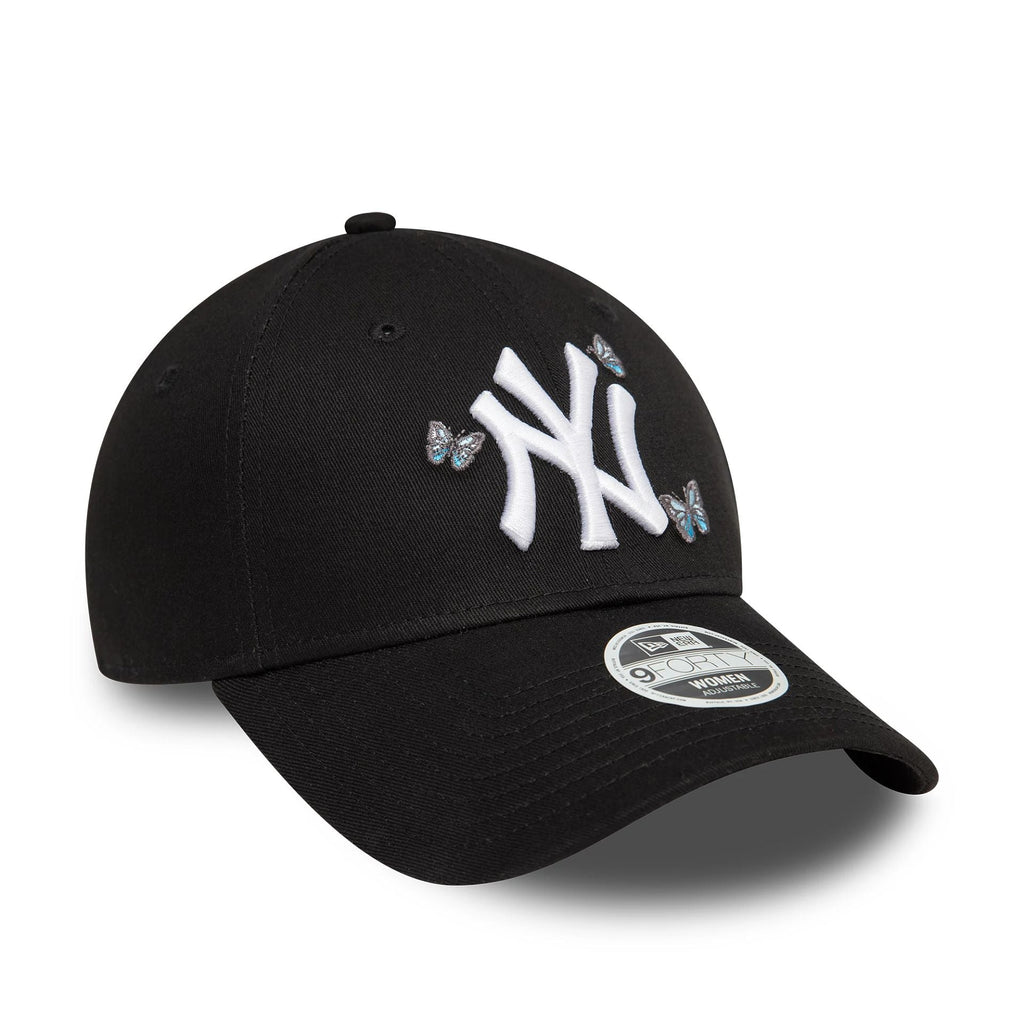 New Era New York Yankees Womens Icon Black 9FORTY Adjustable Cap - Cap On