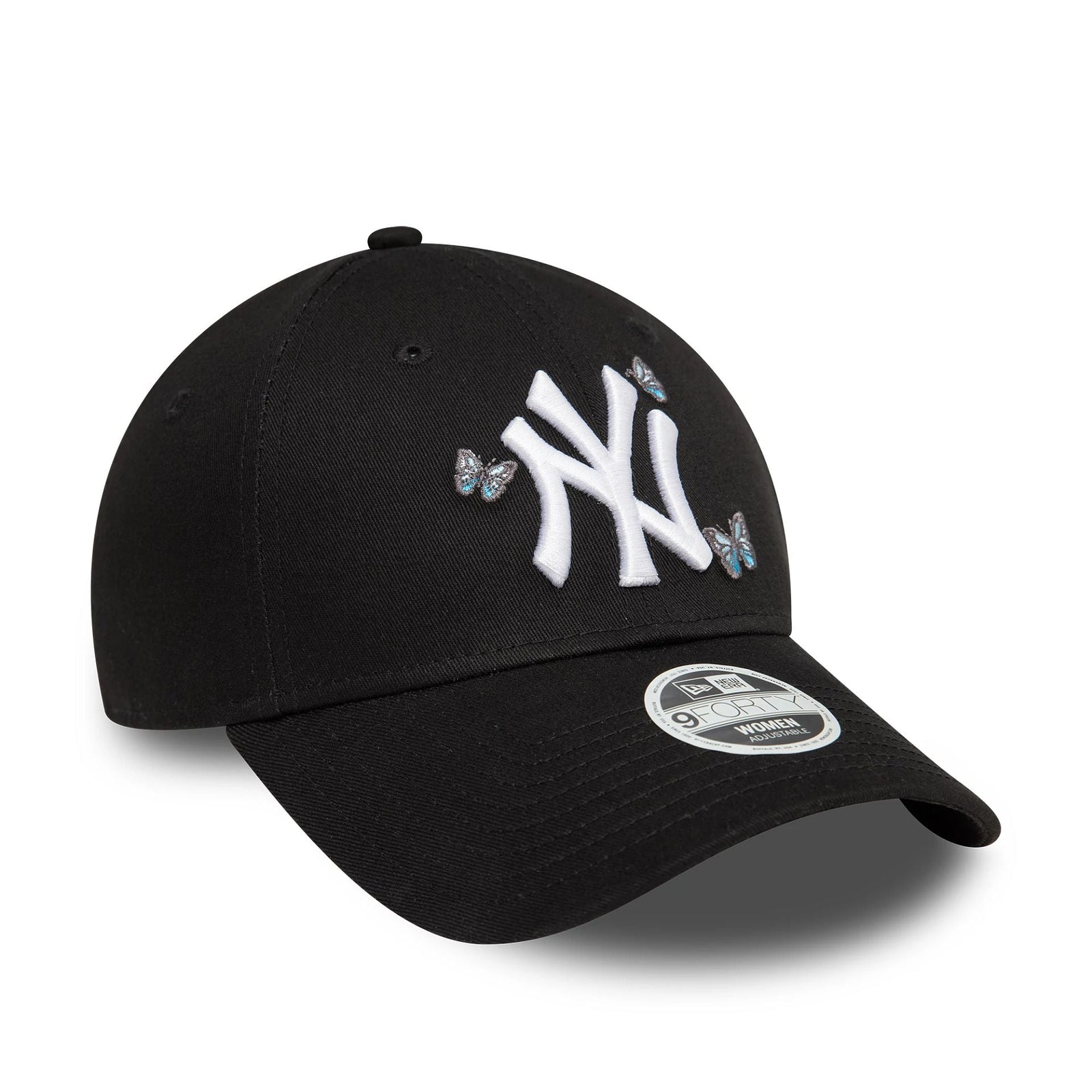 New Era New York Yankees Womens Icon Black 9FORTY Adjustable Cap - Cap On