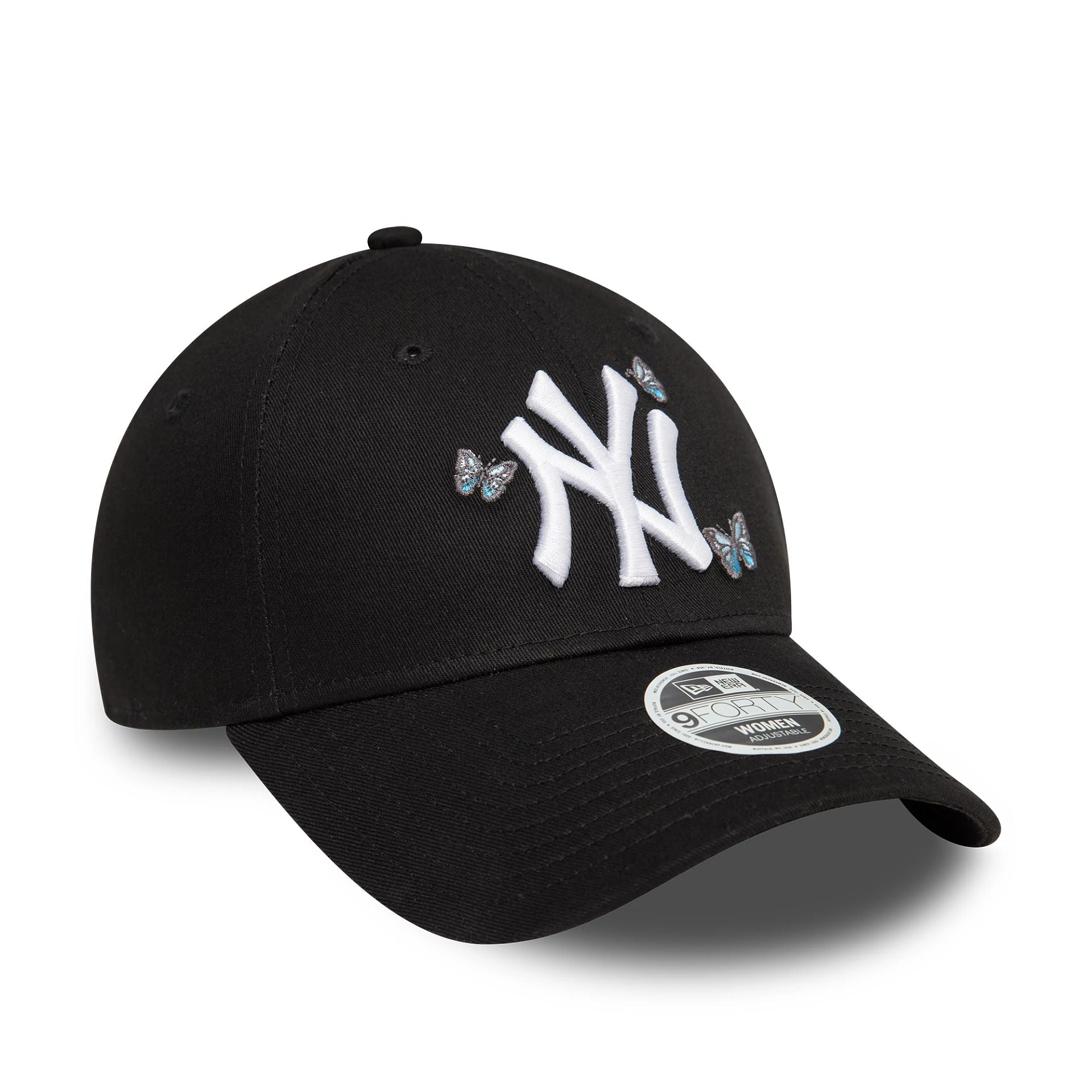 New Era New York Yankees Womens Icon Black 9FORTY Adjustable Cap - Cap On