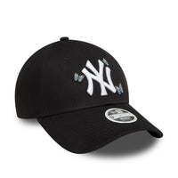 New Era New York Yankees Womens Icon Black 9FORTY Adjustable Cap - Cap On