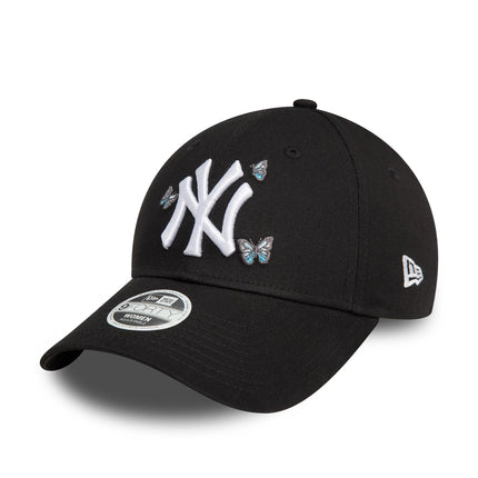New Era New York Yankees Womens Icon Black 9FORTY Adjustable Cap - Cap On