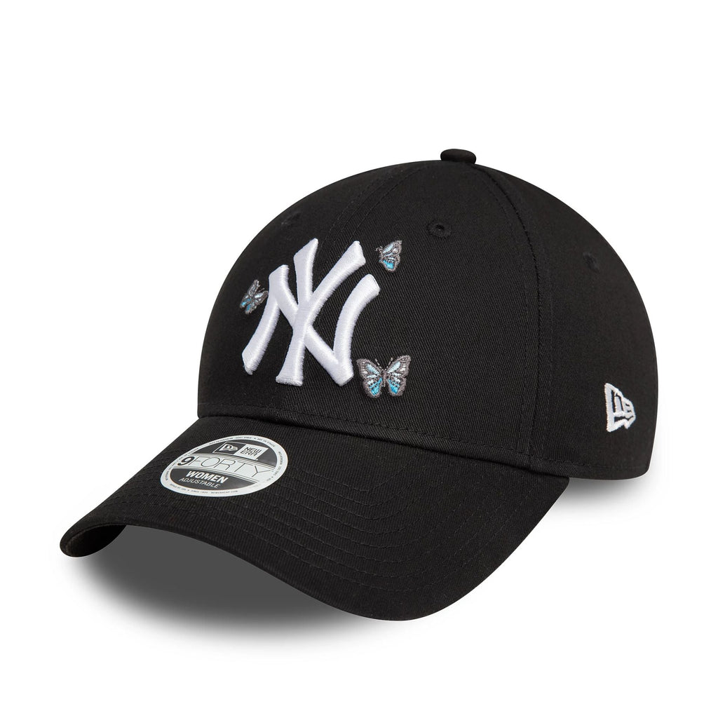 New Era New York Yankees Womens Icon Black 9FORTY Adjustable Cap - Cap On