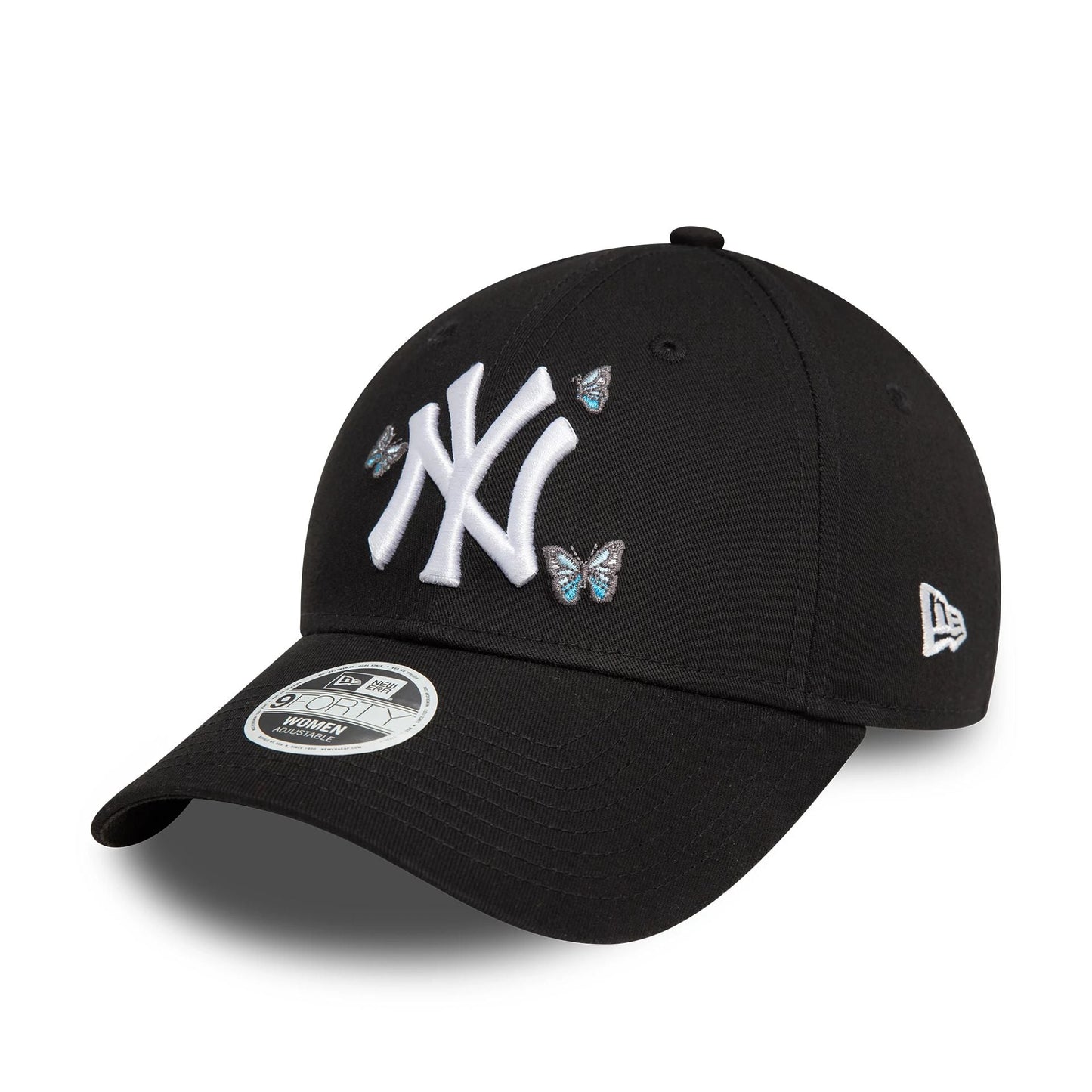 New Era New York Yankees Womens Icon Black 9FORTY Adjustable Cap - Cap On