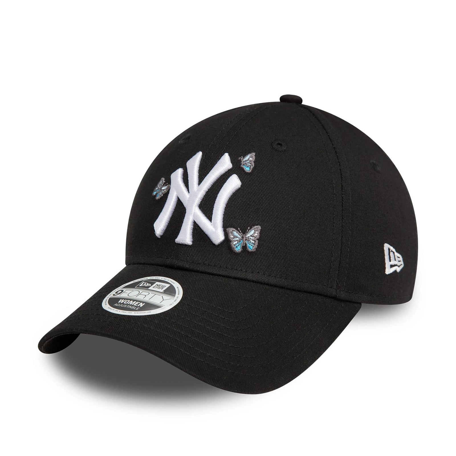New Era New York Yankees Womens Icon Black 9FORTY Adjustable Cap - Cap On