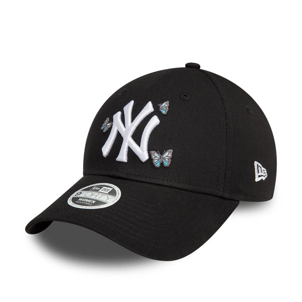 New Era New York Yankees Womens Icon Black 9FORTY Adjustable Cap - Cap On