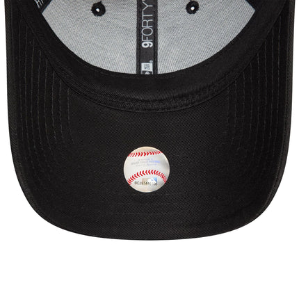 New Era New York Yankees Womens Icon Black 9FORTY Adjustable Cap - Cap On