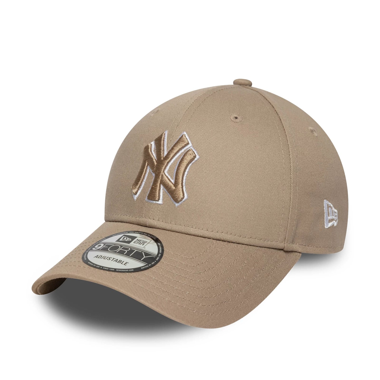 New Era New York Yankees MLB Outline Pastel Brown 9FORTY Adjustable Cap - front