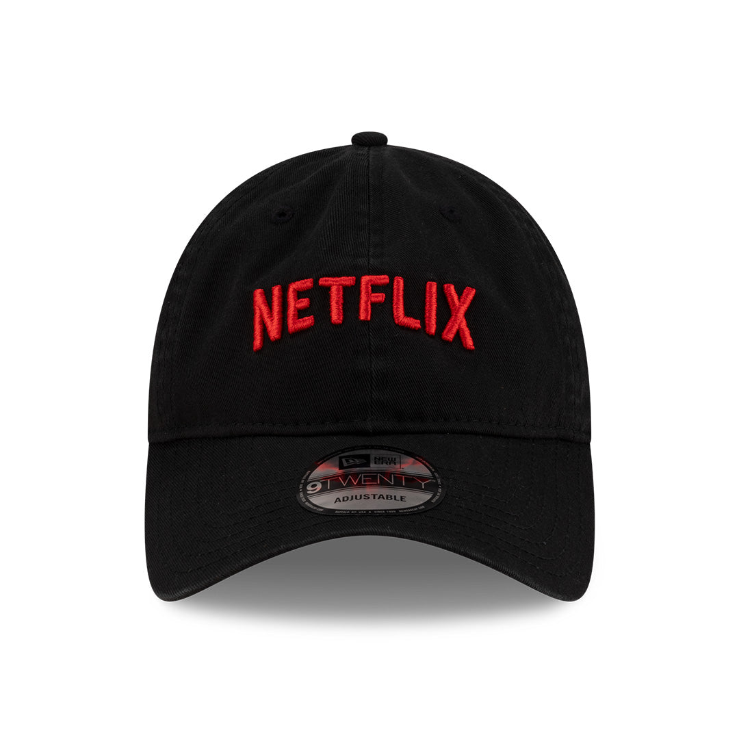New Era x Netflix Washed Logo Black 9TWENTY Cap