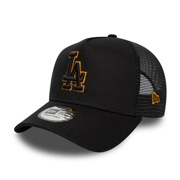New Era LA Dodgers MLB Outline Black 9FORTY E-Frame Trucker Cap