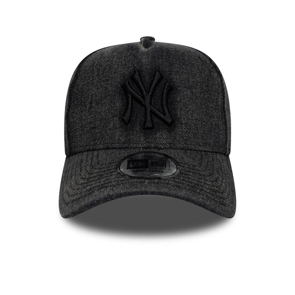 New Era New York Yankees MLB Wordmark Denim Black 9FORTY E-Frame Cap