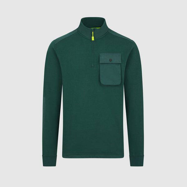 Aston Martin F1 Team 1/4 Zip Pocket Logo Sweatshirt