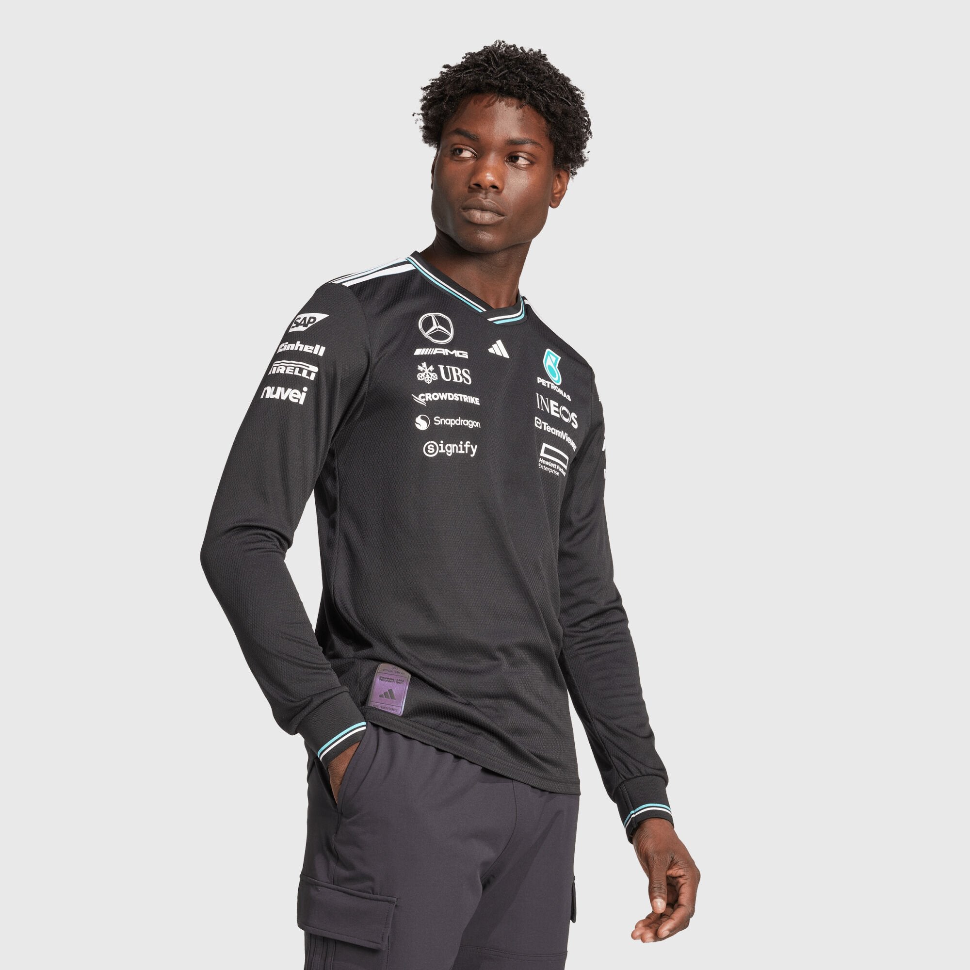 Mercedes-AMG F1 adidas 2025 Authentic Long Sleeve Driver T-shirt