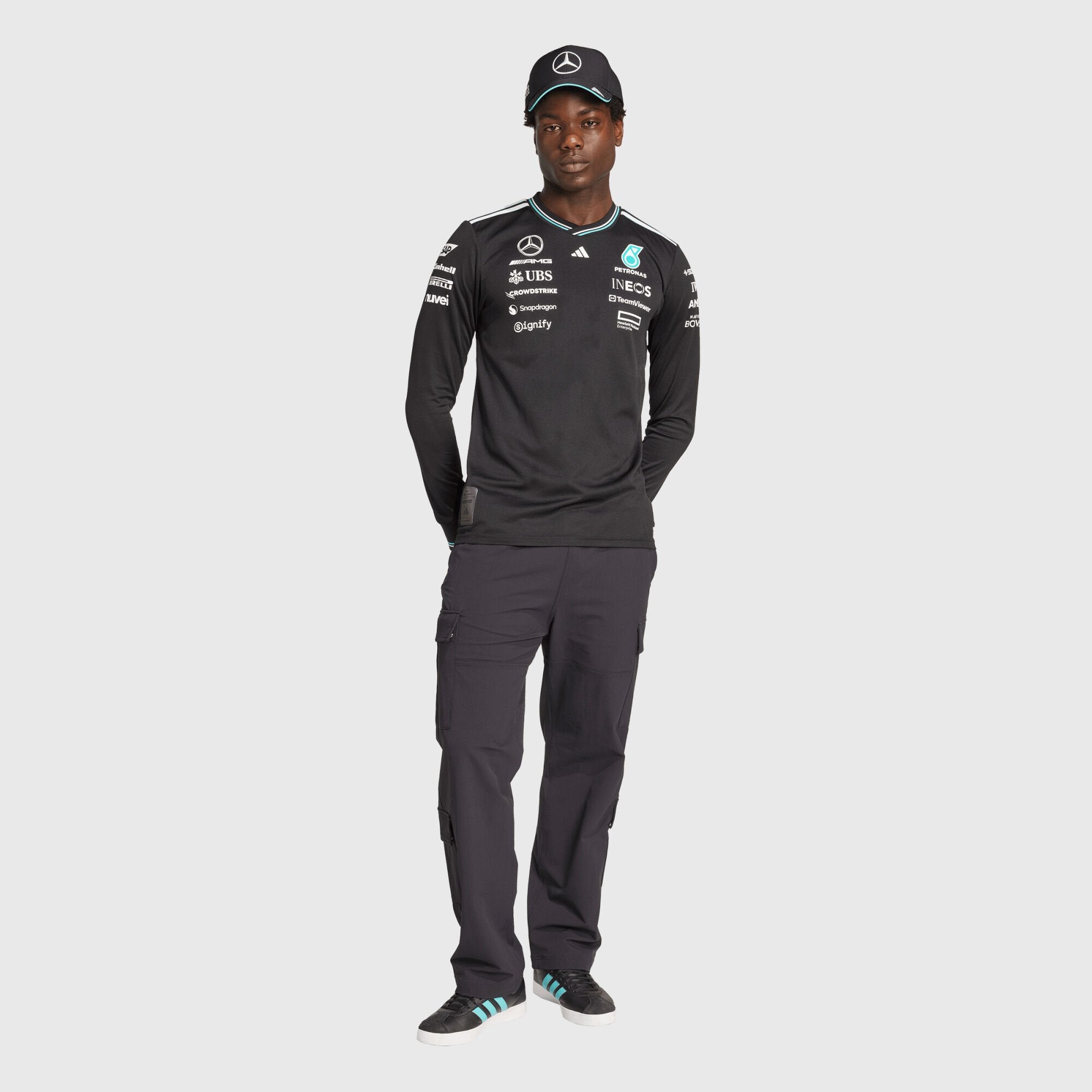 Mercedes-AMG F1 adidas 2025 Authentic Long Sleeve Driver T-shirt