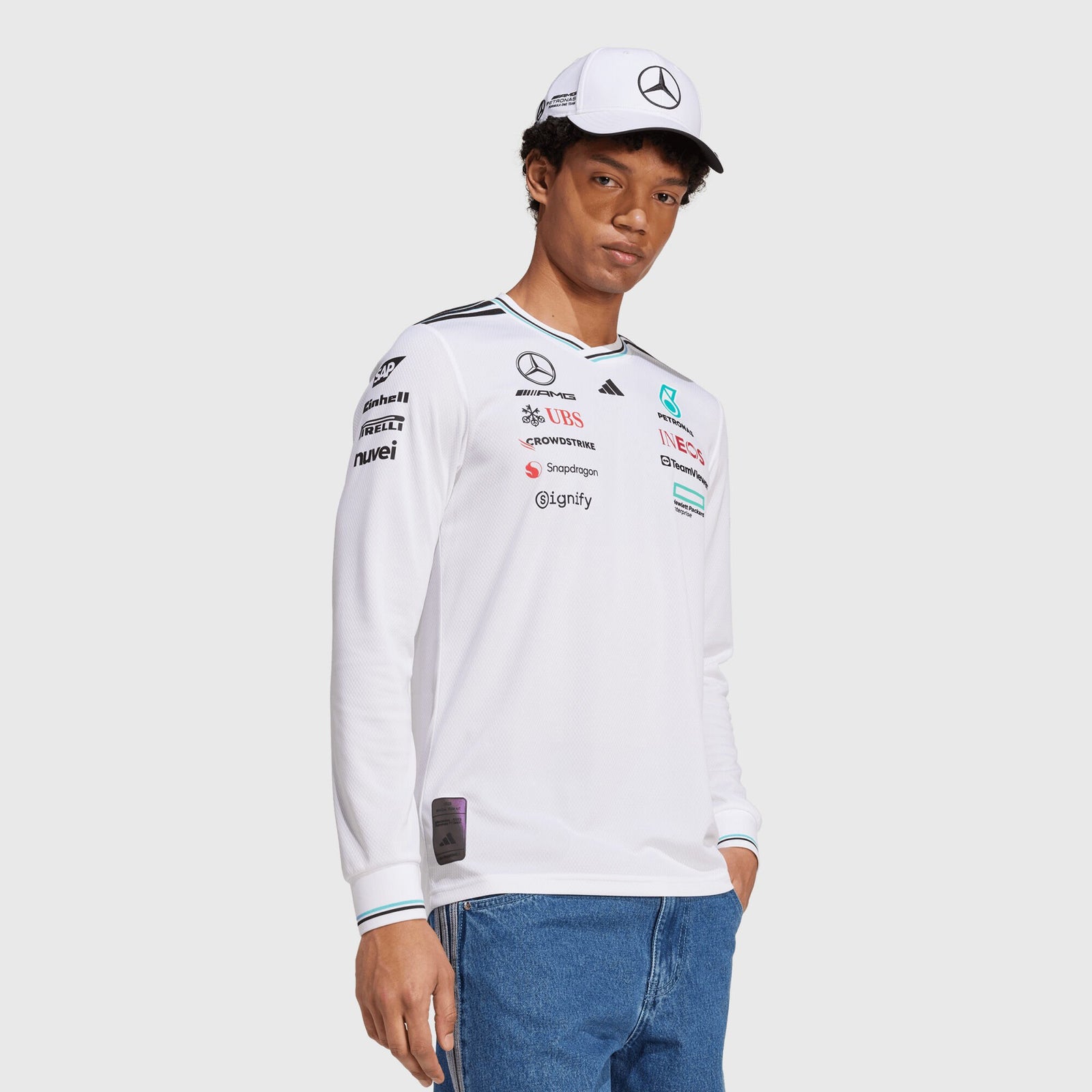 Mercedes-AMG F1 adidas 2025 Authentic Long Sleeve Driver T-shirt