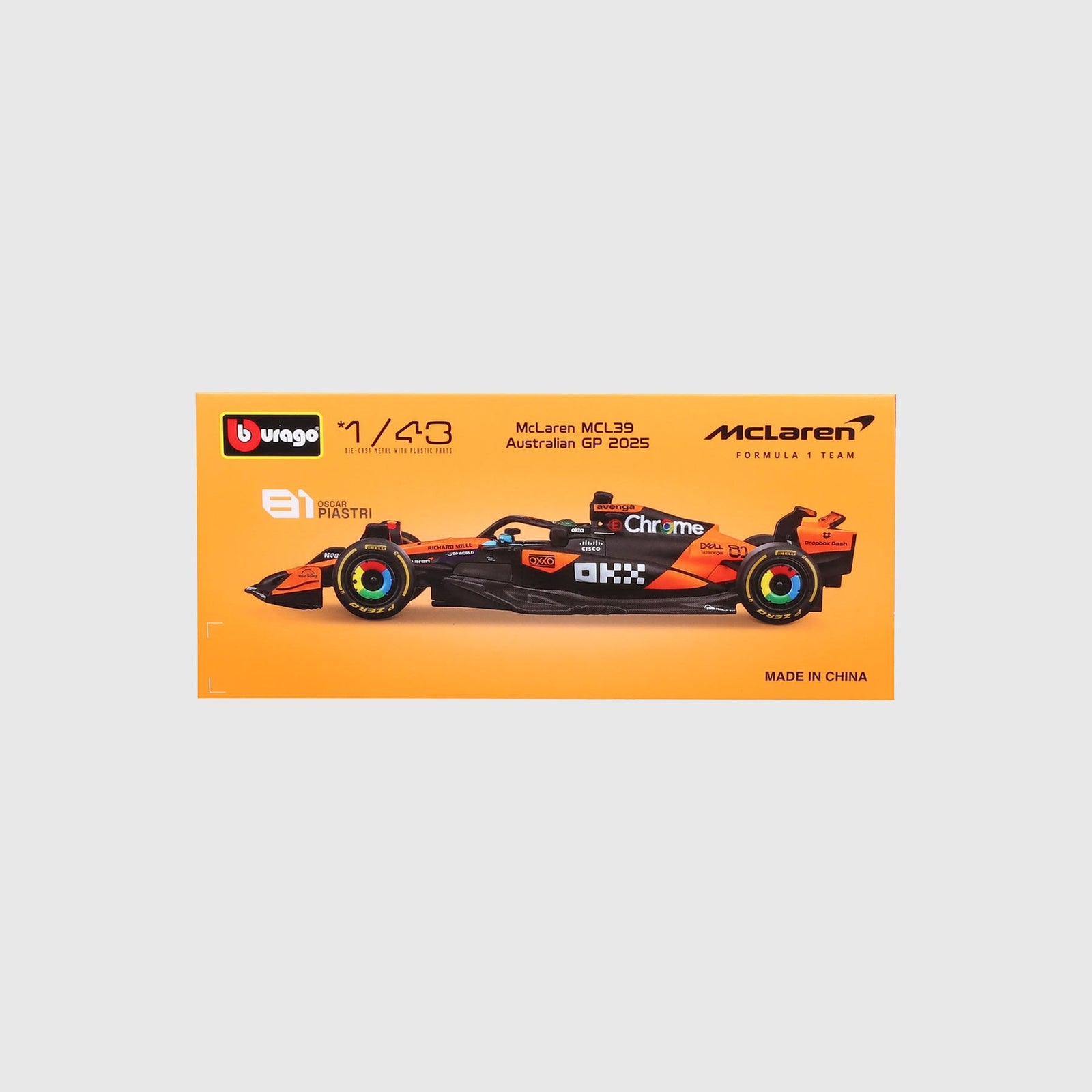 McLaren F1 2025 Oscar Piastri MCL39 1:43 Scale Model