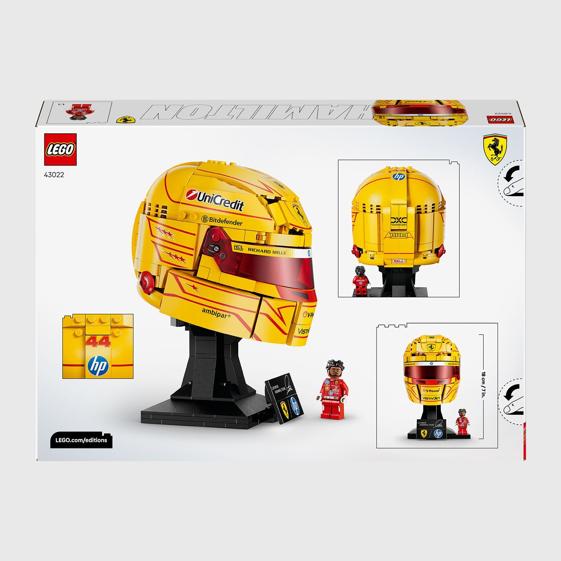 Scuderia Ferrari F1 LEGO® Lewis Hamilton Helmet Set