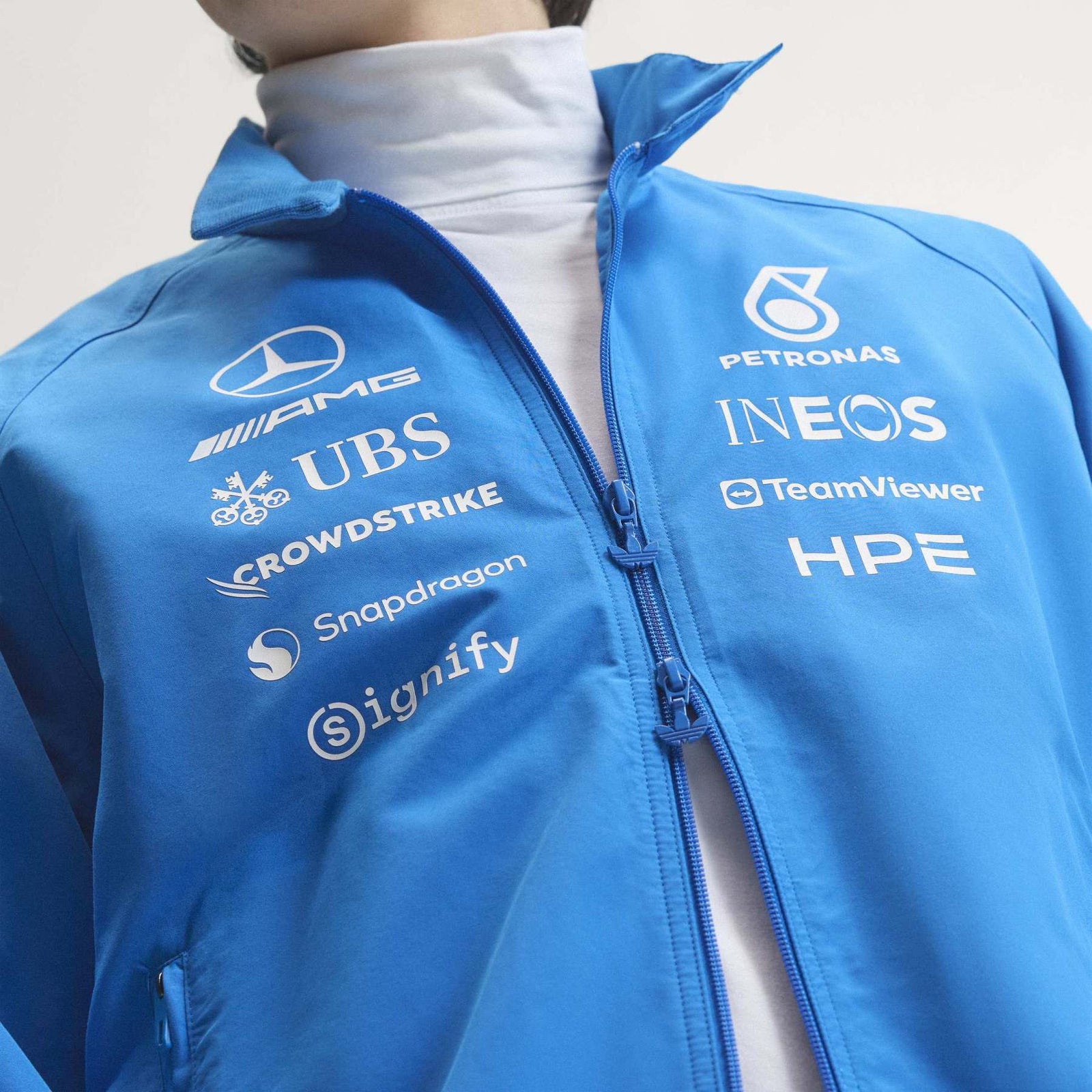 Mercedes-AMG F1 adidas 2026 Team Blue Wonder Jacket